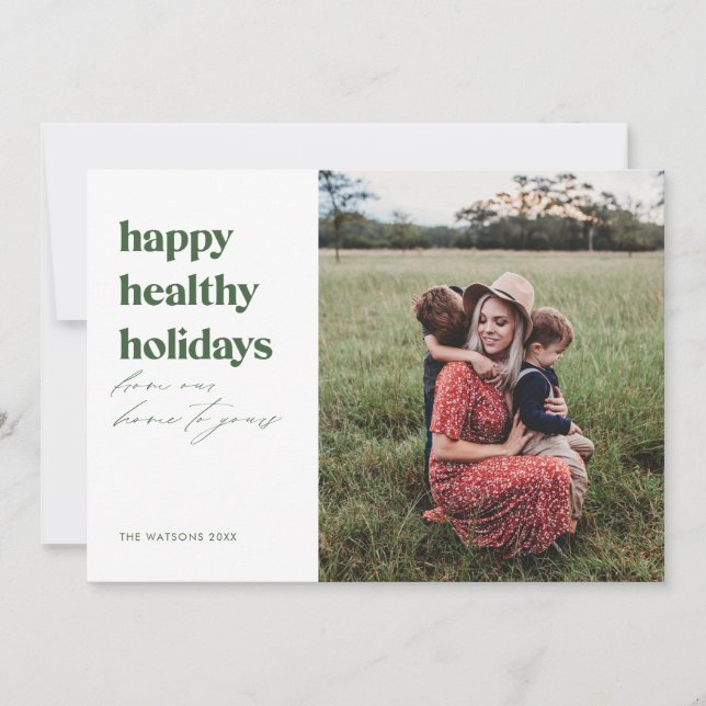 Happy Healthy Holidays Foto Feiertagskarte (Vorderseite)