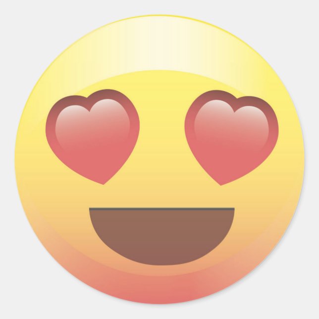 Happy Heart Eyes Emoji Face Sticker (Vorderseite)