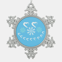 Happy Heart Snowflake Ornament