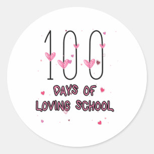 Happy Heart Teacher Valentine Niedlich 100 Tage Li Runder Aufkleber