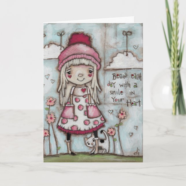 Happy Heart - Valentinstag Card Feiertagskarte (Vorderseite)