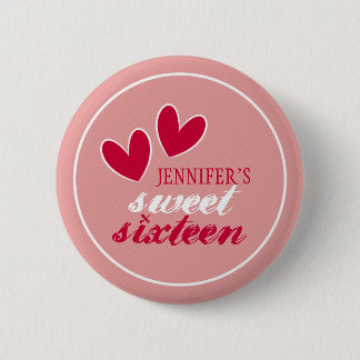 Happy Hearts 16 . Geburtstag Button