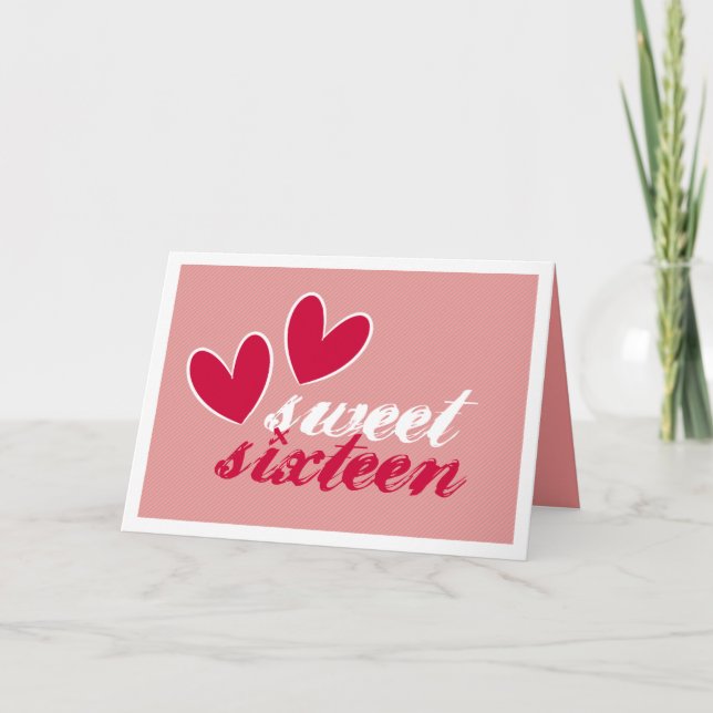 Happy Hearts 16 . Geburtstag Geburtstag Dankeskarte (Vorderseite)