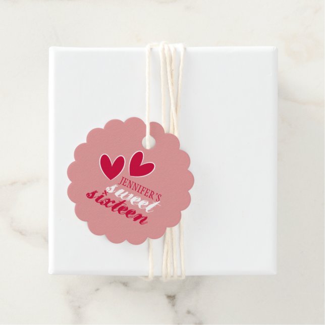 Happy Hearts 16 . Geburtstag Geschenkanhänger (Beispiel)
