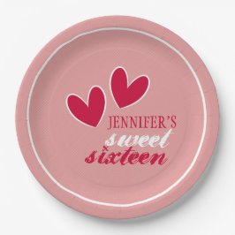 Happy Hearts 16 . Geburtstag Pappteller