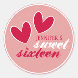 Happy Hearts 16 . Geburtstag Sticker