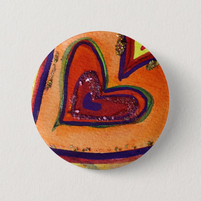 Happy Hearts Art Button oder Pendant Buttons (Vorderseite)