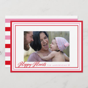 Happy Hearts Border Valentine's Day Foto Card