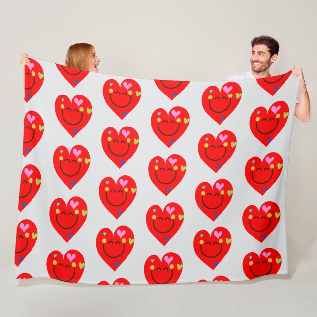 Happy Hearts! Fleecedecke (Beispiel)