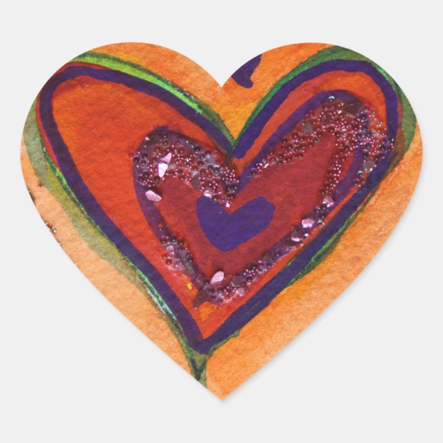 Happy Hearts Glitzer Liebe Labels Art Stickers (Vorderseite)