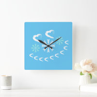 Happy Hearts Snowflake Wall Clock