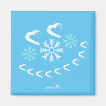 Happy Hearts Snowflake Weihnachtsmagnet