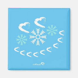 Happy Hearts Snowflake Weihnachtsmagnet Magnet