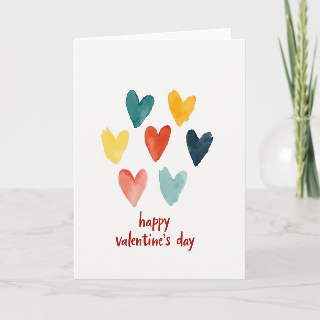 Happy Hearts Valentines Day Card Karte (Vorderseite)