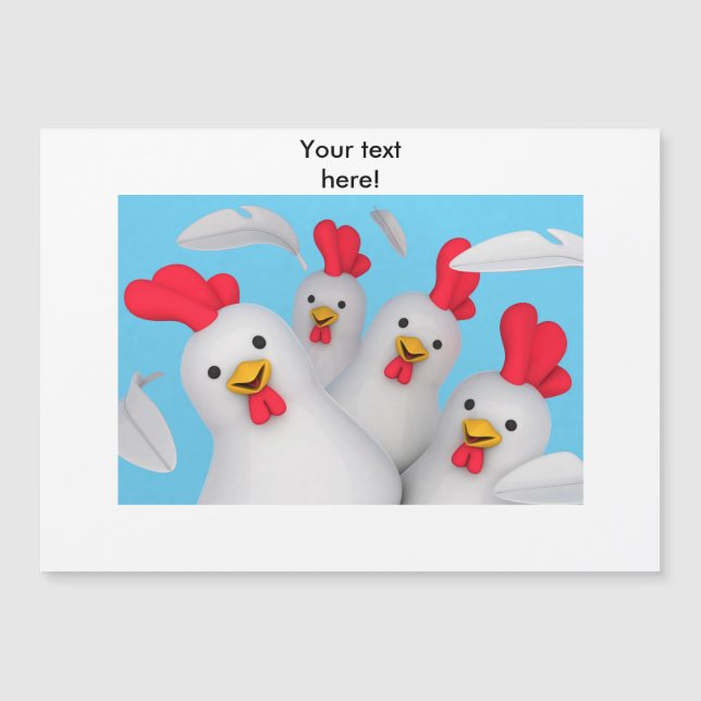 Happy hen clipart magnetkarte (Vorderseite)