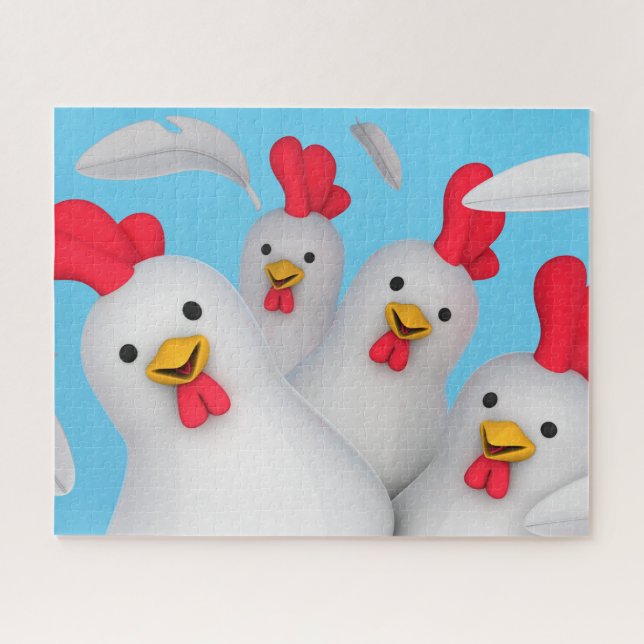 Happy hen clipart puzzle (Horizontal)