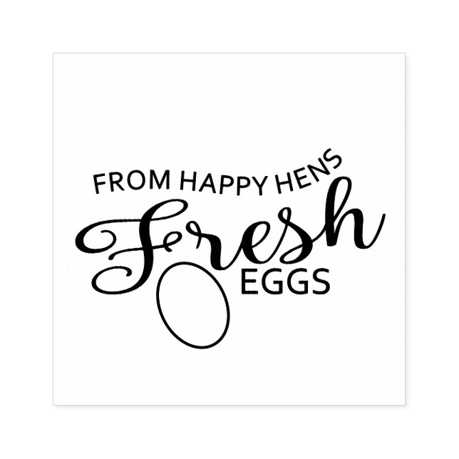 Happy Hens | Eierkarton - Briefmarke Gummistempel (Prägung)