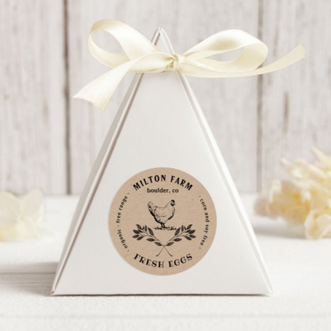 Happy Hens Laurel Branch Egg Carton Round Sticker (Von Creator hochgeladen)