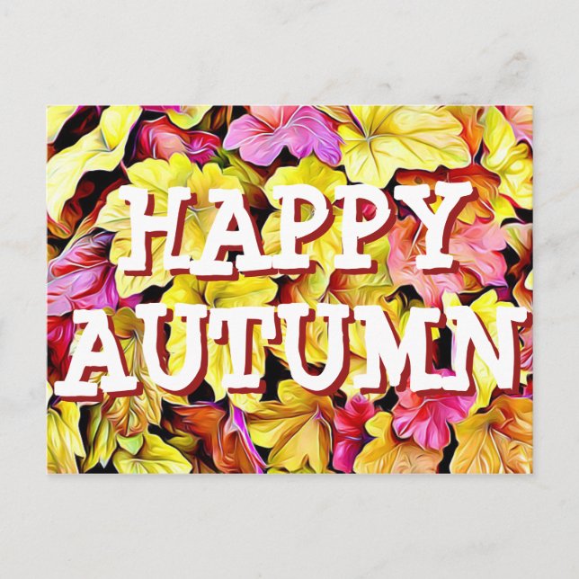 Happy Herbst Herbstlaube Postkarte (Vorderseite)