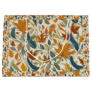 Happy Herbst Lebender orangefarbener Aquamariner T Große Geschenktüte