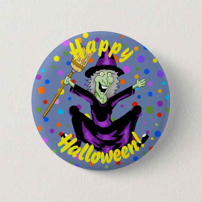 Happy Hexe Halloween Button (Vorderseite)