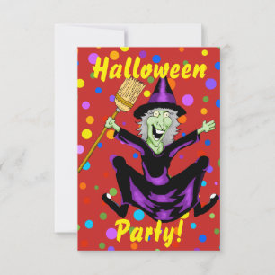 Happy Hexe Halloween-Party Einladung