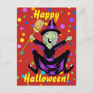 Happy Hexe Halloween Postcard Postkarte