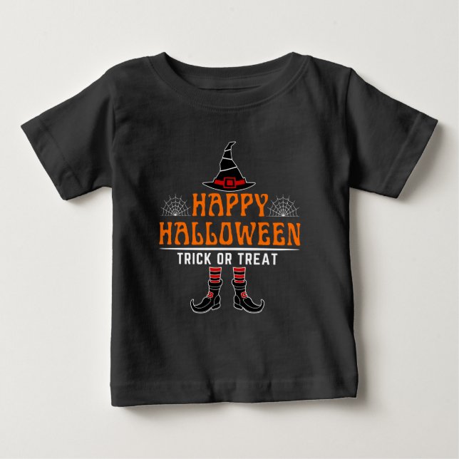 Happy Hhalloween Trick oder Leckerbissen Baby T-shirt (Vorderseite)