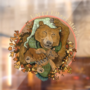Happy Hibernation Cuddly Bär Fensterheber Fensteraufkleber