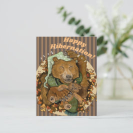 Happy Hibernation Cudly Bear Card Postkarte
