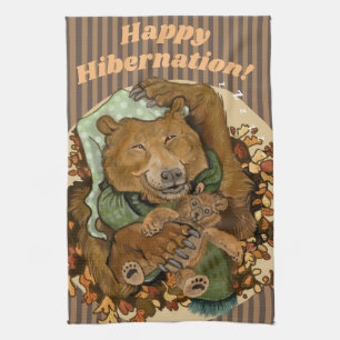 Happy Hibernation Cudly Bear Kitchen Handtuch