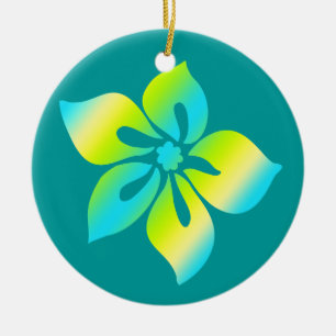 Happy Hibiskus Hawaiian Ornaments Keramik Ornament