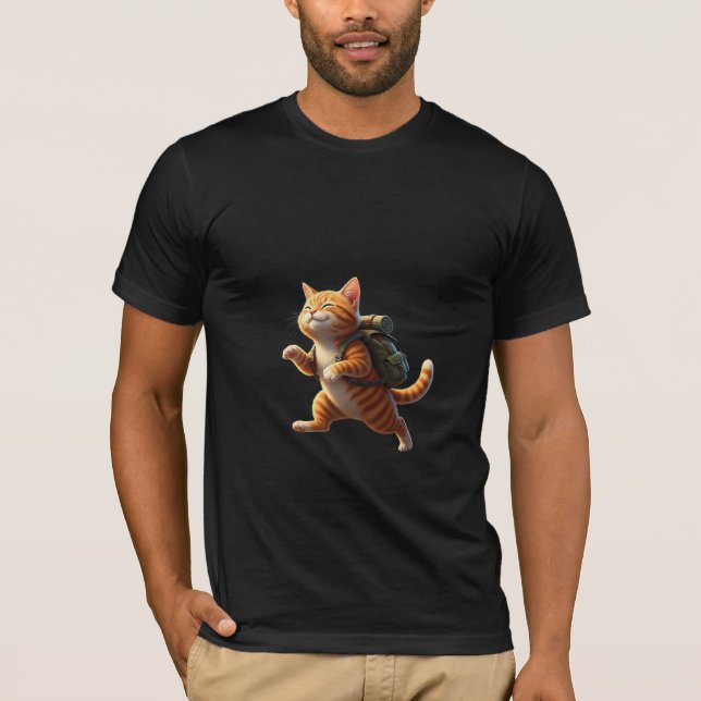 Happy Hiking Adventure Kitten T-Shirt (Vorderseite)