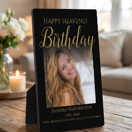 Happy Himmlisch Birthday Foto Memorial Fotoplatte