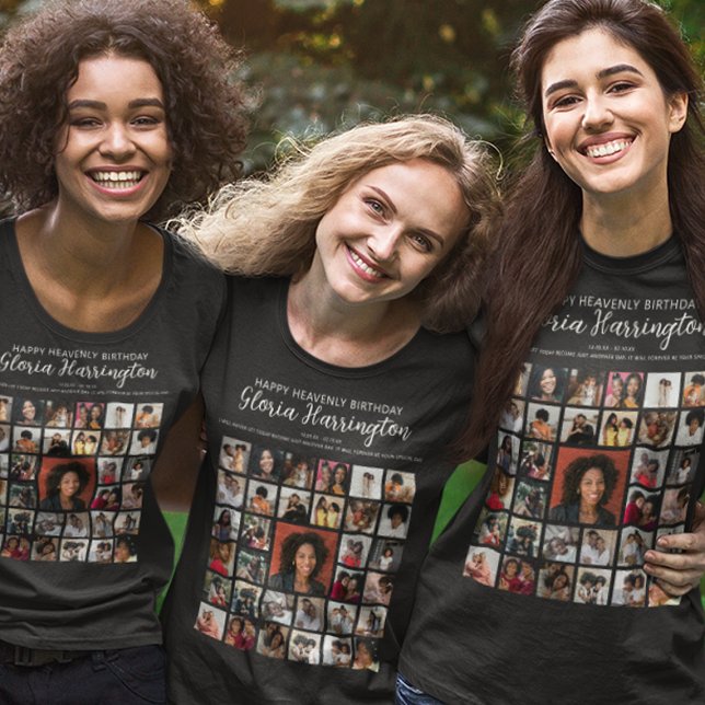 Happy Himmlisch Birthday | Foto Tribute Memorial T-Shirt (Von Creator hochgeladen)