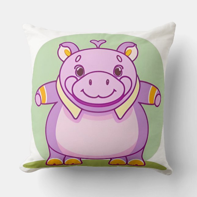 Happy Hippo Character Kissen (Vorderseite)
