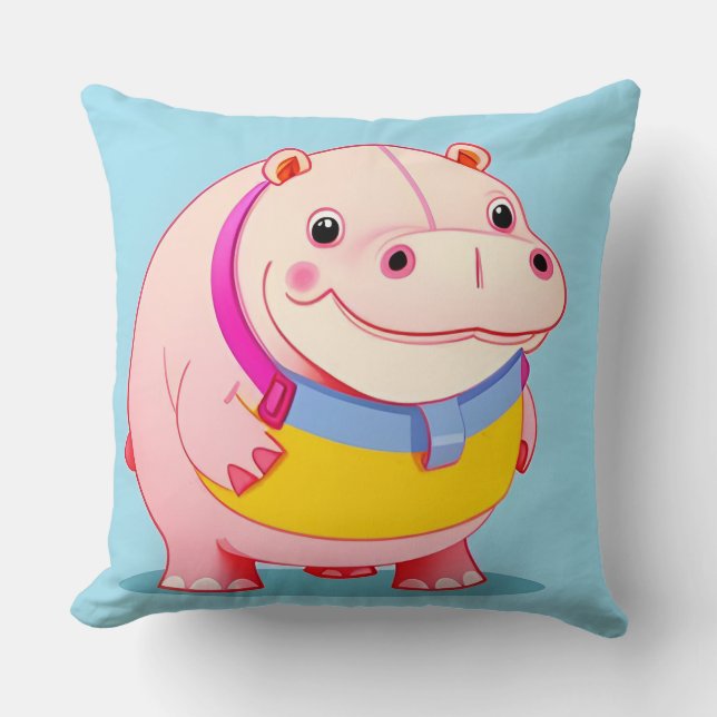 Happy Hippo Character Kissen (Vorderseite)