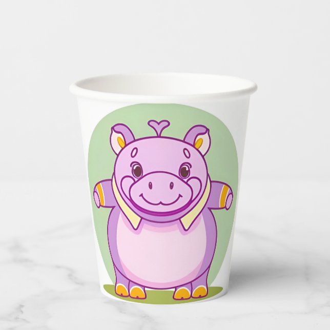 Happy Hippo Character Pappbecher (Vorderseite)