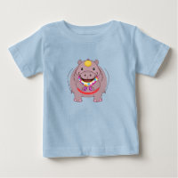 Happy Hippo Charakter mit festlichen Dekorationen