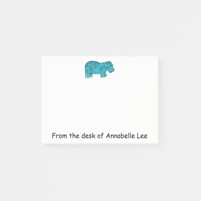 Happy Hippo Egyptian Notes Post-it Klebezettel (Vorderseite)
