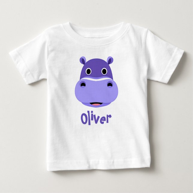 Happy Hippo Face Baby T-shirt (Vorderseite)