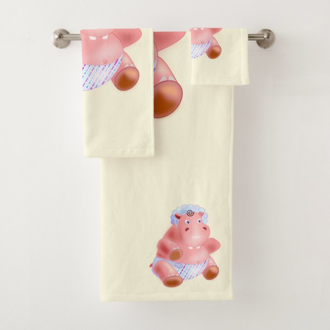 Happy Hippo Funny Bath Handtücher (Insitu)
