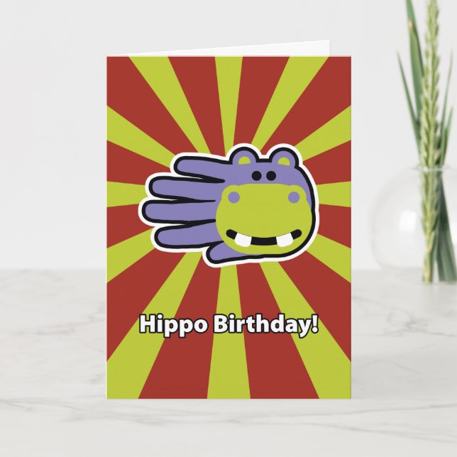 Happy Hippo Geburtstagskarte Karte (Vorderseite)