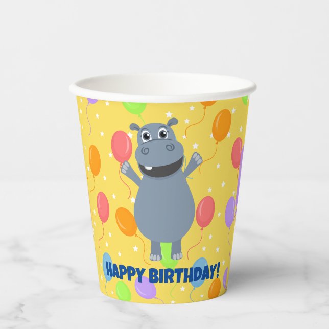 Happy Hippo Paper Cup Pappbecher (Vorderseite)