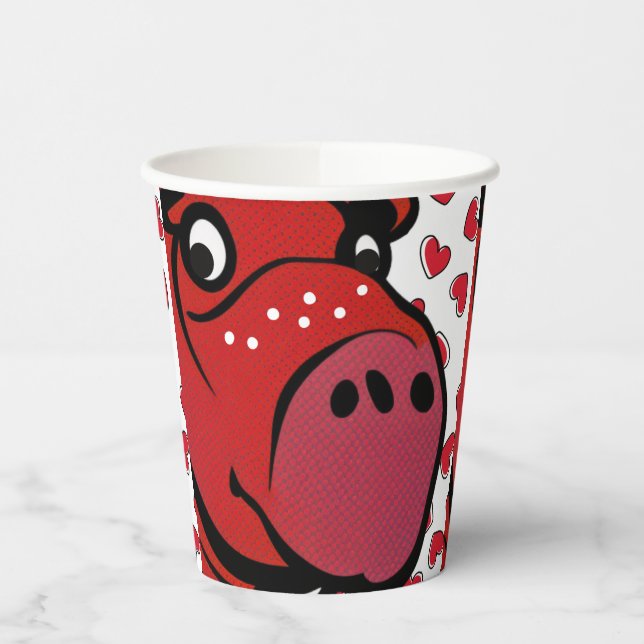 Happy Hippo Pappbecher (Links)