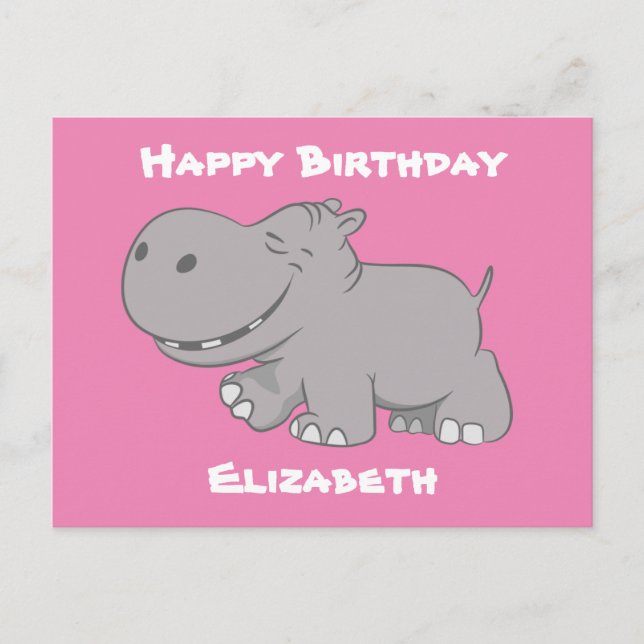 Happy Hippopotamus Postkarte (Vorderseite)