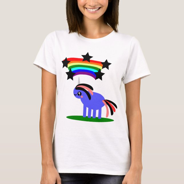 Happy Hippy Rainbow Unicorn T-Shirt (Vorderseite)