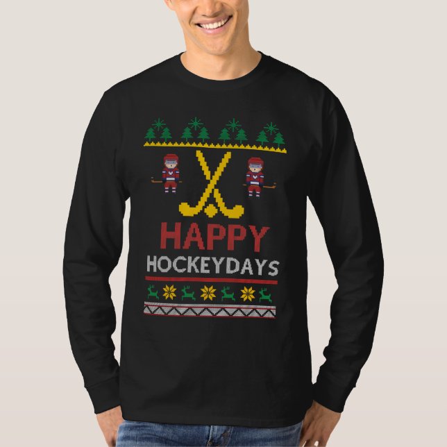 Happy Hockeydays Hockey Weihnachtsgeschenk Weihnac T-Shirt (Vorderseite)