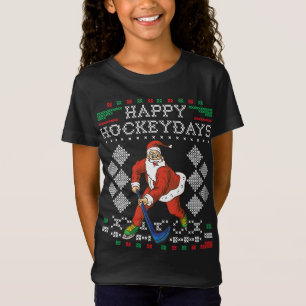 Happy Hockeydays Ice Hockey Player Ugy Weihnachten T-Shirt