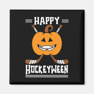 Happy Hockeyween Halloween Eishockeyspieler und H Magnet